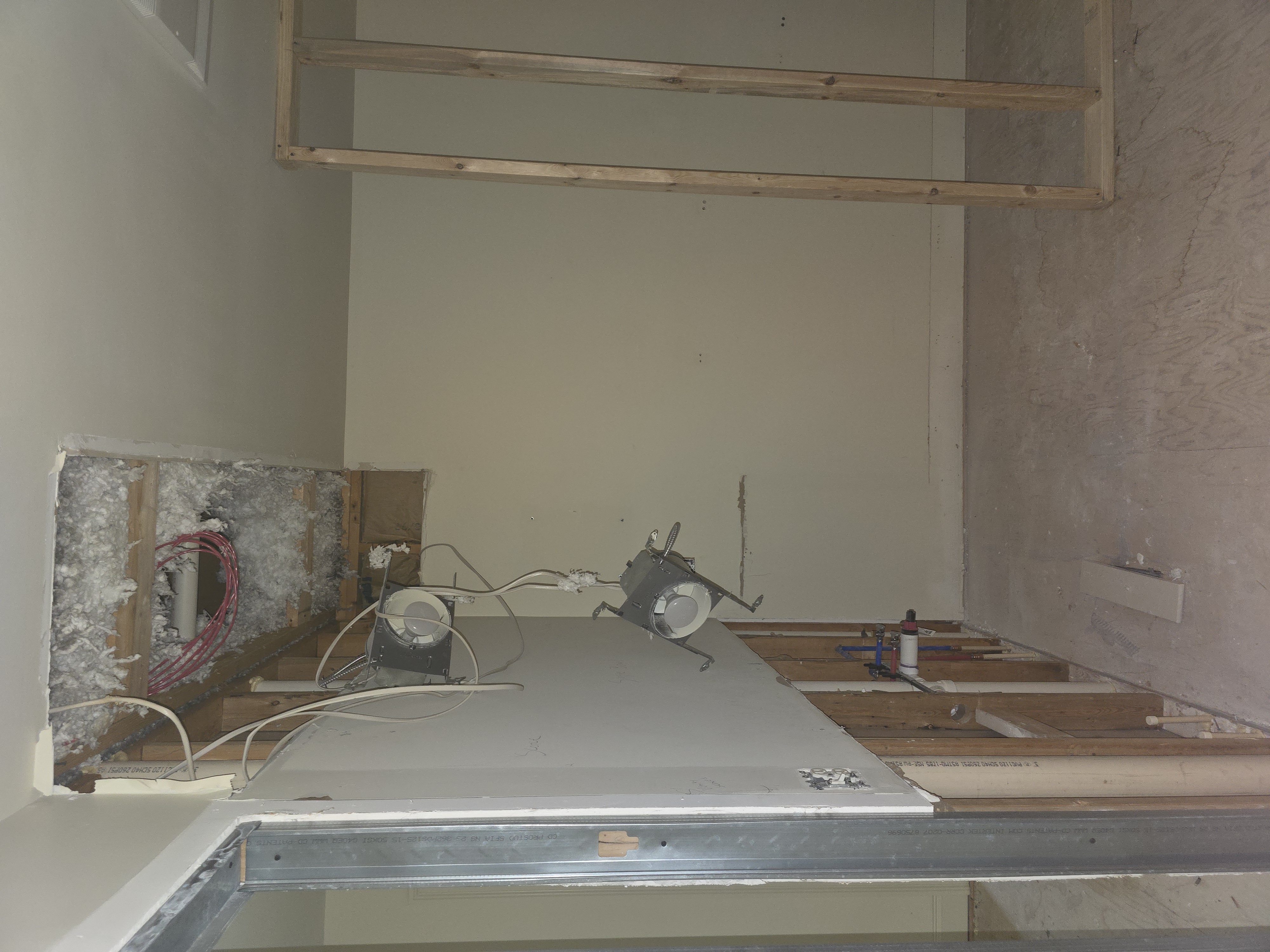 Water damaged drywall cut-out and board replacement, New Castle County DE